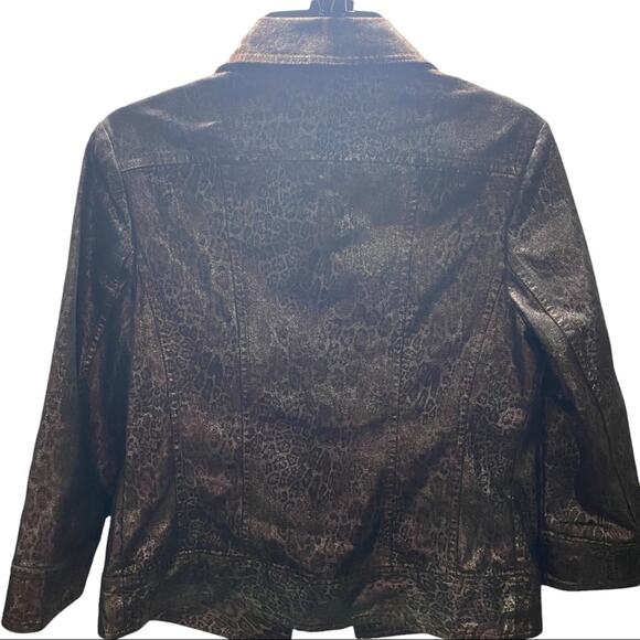 Peck & Peck Weekend, Size 4, Metallic Browns and Mauves, Animal Print Shiny - Picture 2 of 15